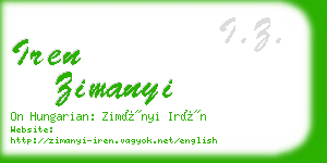 iren zimanyi business card